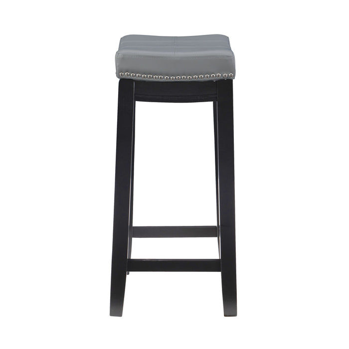 Claridge Faux Leather Backless Counter-Height Stool - Grey