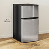 HOMCOM 3.2 Cu Ft Mini Fridge with Freezer Adjustable Shelf Reversible Doors