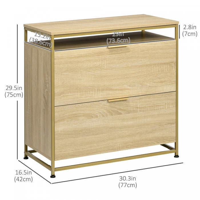 Vinsetto Lateral Filing Cabinet With Hanging Bars For Letter Size