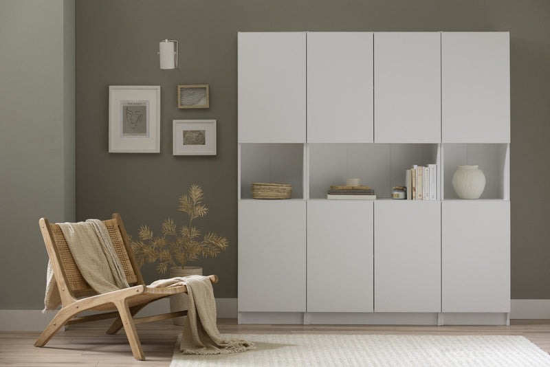 Liora 2-door Narrow Bookcase - Pure White 