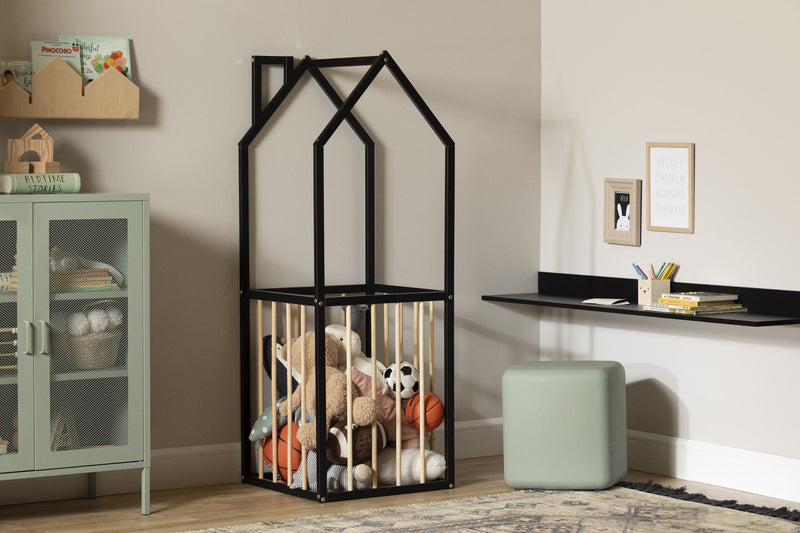 Ohana House-Shaped Toy Storage - Black/Natural