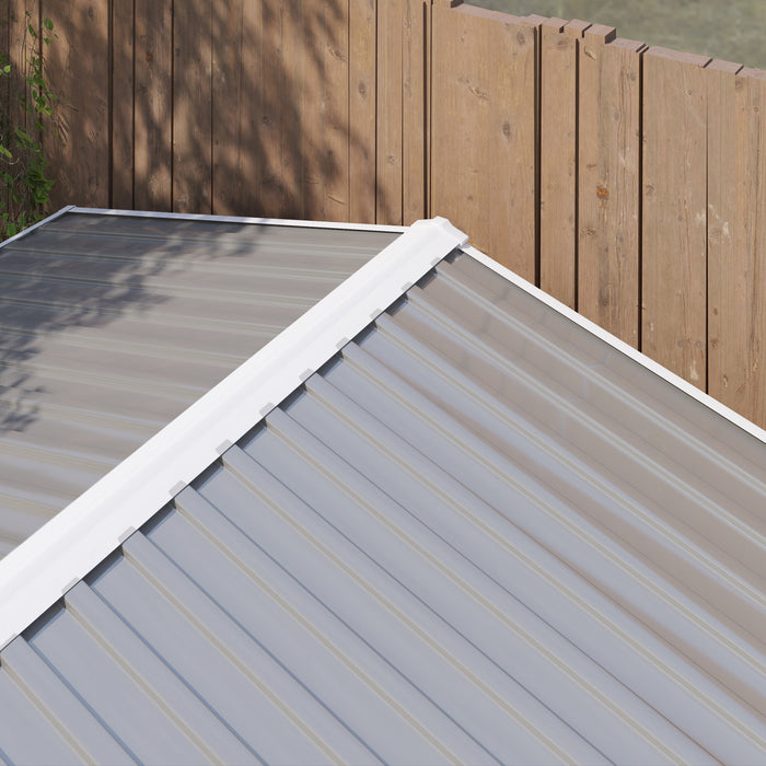 Outsunny 8'x7' Outdoor Storage Shed Garden Shed W/ Lock, Light Grey