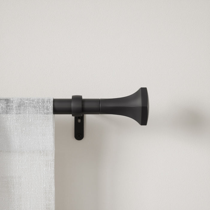 Umbra Sita Matte Black Expandable 1\" Curtain Rod - 36\"-72\" 