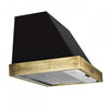 Forno Vittorio 36-Inch Wall Mount Range Hood, Black with Antique Brass Trim- FRHWM5078-36BLK | Hotte murale Vittorio de 36 po, noir avec garniture en laiton antique-FRHWM5078-36BLK
