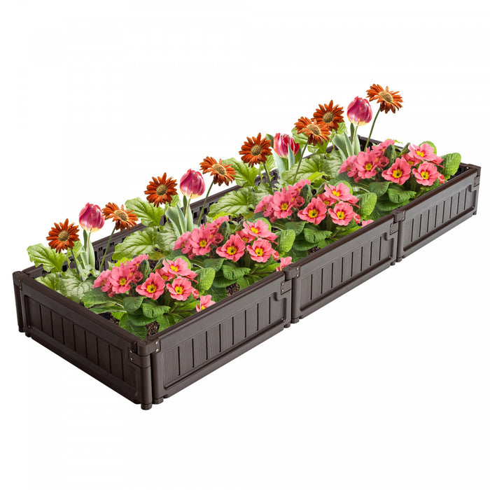 Costway Raised Garden Bed Kit Outdoor Planter Box Planting Flower Container Brown