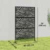 Outsunny Outdoor Privacy Screen, Freestanding Outdoor Divider, Black