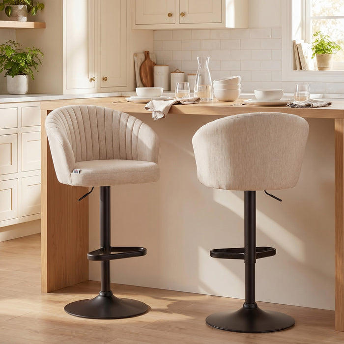 HOMCOM Bar Stools Set of 2, Adjustable Swivel Counter Height Barstools