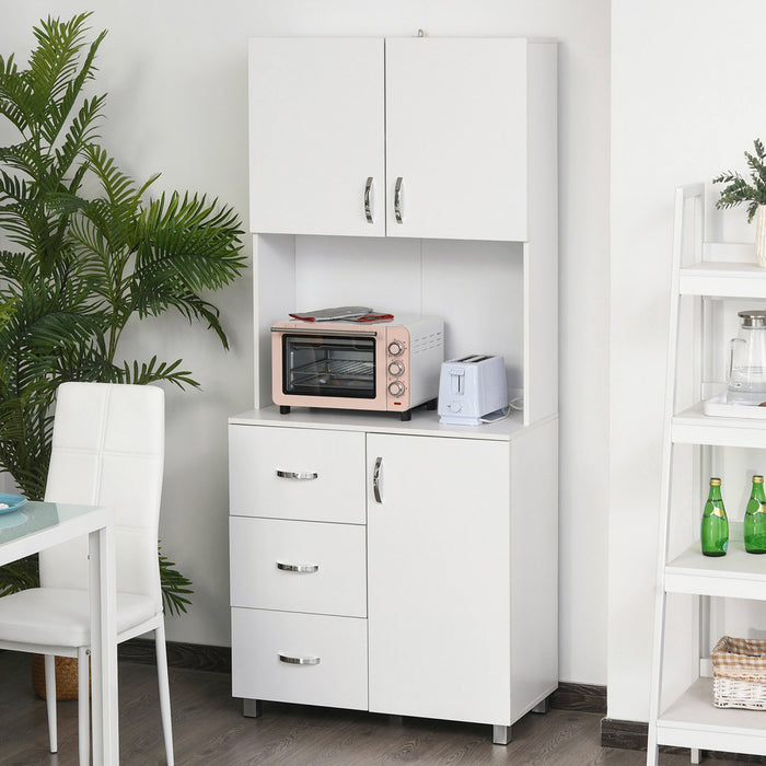 Cupboard Pantry Sideboard Hutch Furniture Centerpiece with Two Door Cabinet