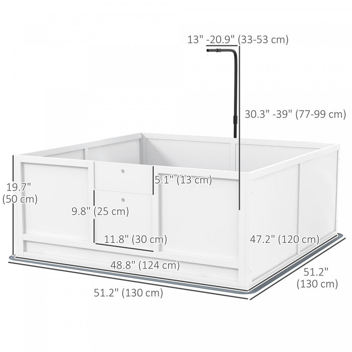 Pawhut Whelping Box For Dogs, Puppy Playpen With Retractable Light Stand, Washable Pee Pads, Rail, Adjustable Height Door For Small, Medium & Large Breed Dogs, 49\" X 47\"