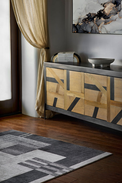 Sorelle Contemporary 8'11\" x 12'6\" Area Rug in Grey Indoor Area Rug