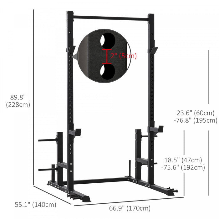 Soozier Heavy Duty Multi-function Power Tower Exercise Workout Station Strength Training W/ Stand Rod For Home Gym