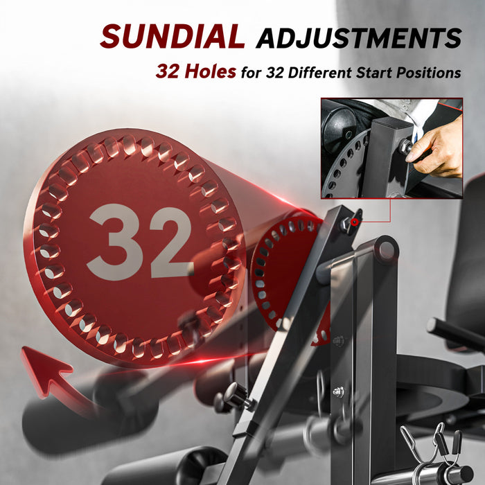 Soozier 3-in-1 Leg Extension and Curl Machine, Adjustable