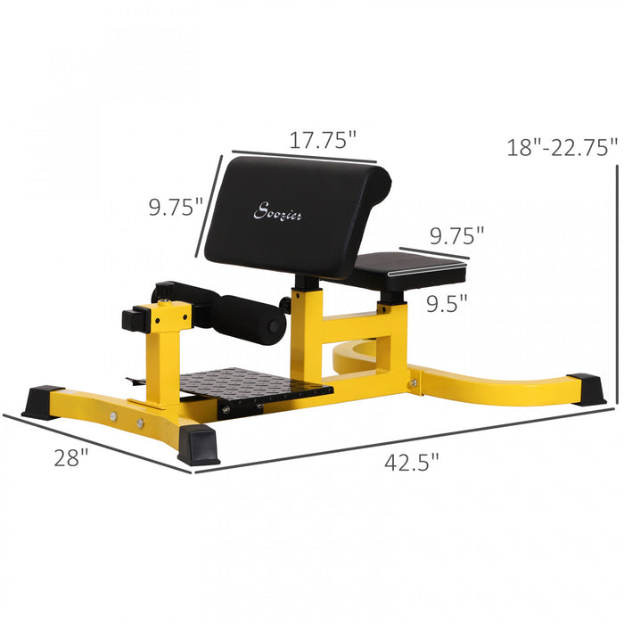 Soozier Multifunction Adjustable Squat Machine Deep Sissy Squat Leg Exerciser Push Up Ab Strength Training Home Gym Workout