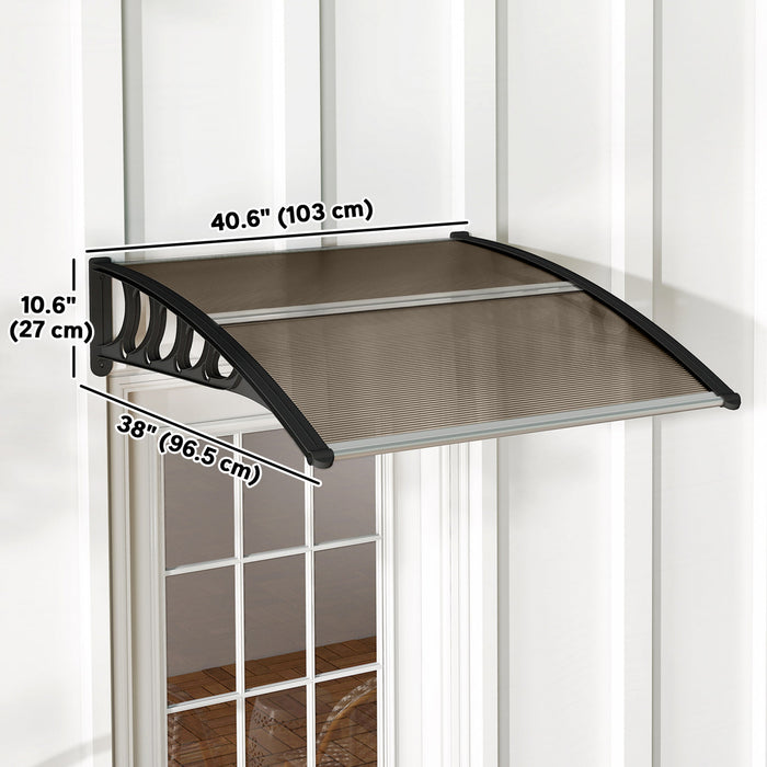 Outsunny Window Awning Door Canopy 40\" x 40\" Front Door Outdoor Patio Cover