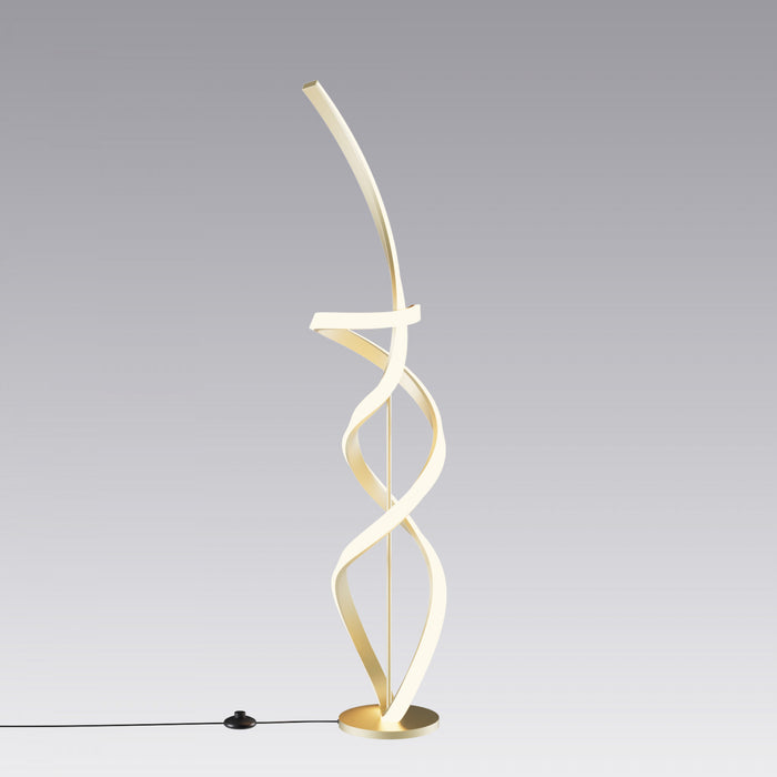 59\" Golden Swirl LED Floor Lamp