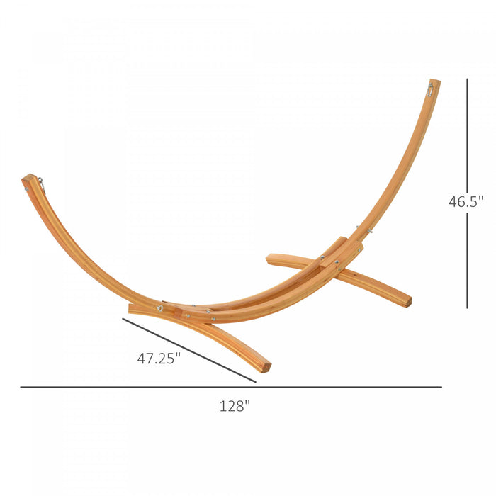 Outsunny 11' Wooden Hammock Stand Universal Garden Picnic Camp Accessories, Curved Arc Design Stand, 264lbs Capacity
