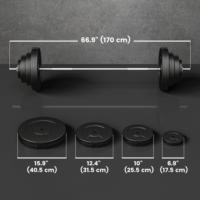 Soozier 154 lbs Barbell Weight Set, Adjustable Weights for Home Gym