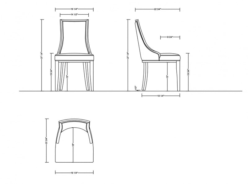 Grand Traditional Wood Upholstered Dining Chair in Light Gray - Set of 4