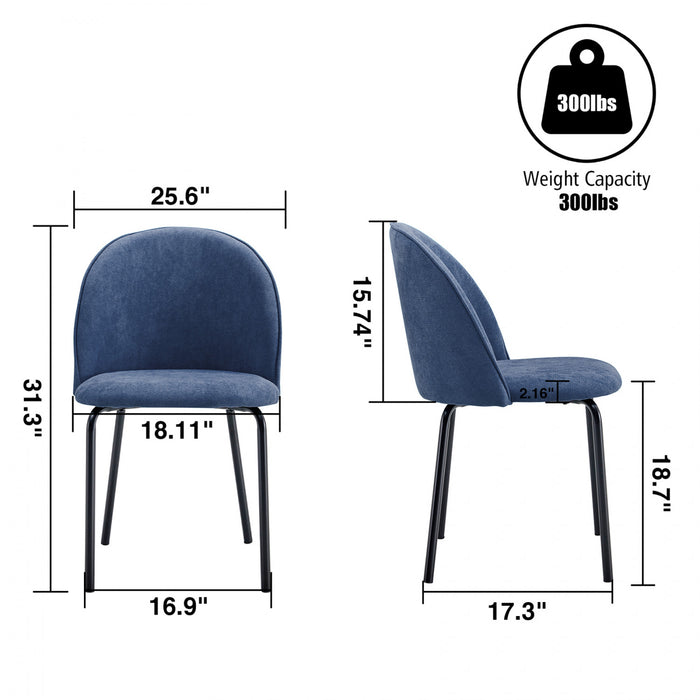 Ethan Ergonomic Dining Chairs Set of 2,Blue Accent Chair