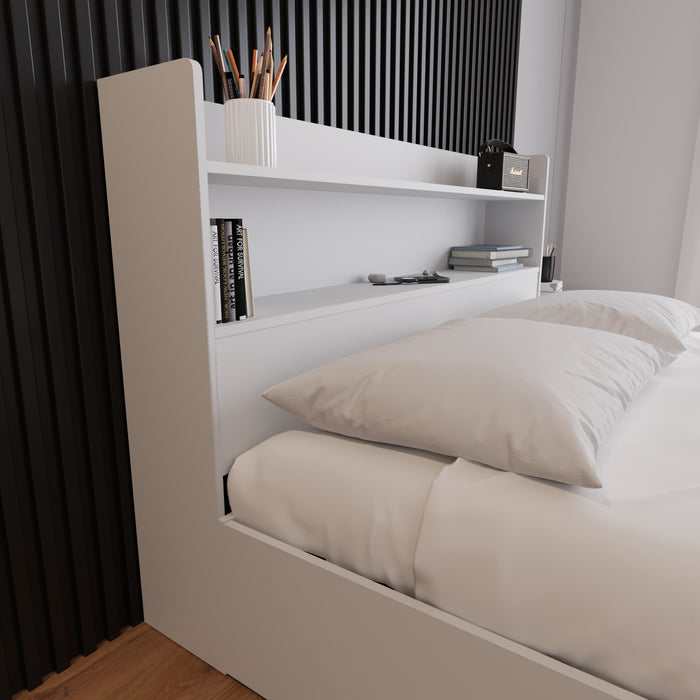 Nordika Hunter Bookcase Queen Headboard - White
