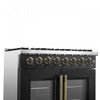 Forno Galiano 36" French Door Dual Fuel Range, Black, 5.36 cu. ft. - FFSGS6356-36BLK | Cuisiniere a double combustible Galiano de 36 po, noire, 5.36 pi³ - FFSGS6356-36BLK
