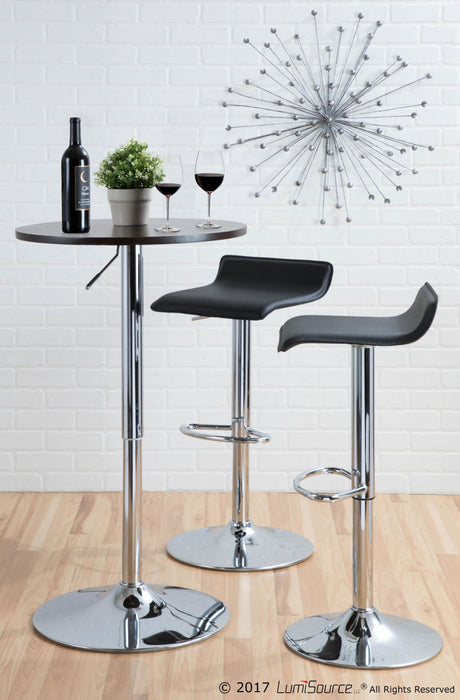 LumiSource Adjustable Contemporary Bar Dining Pub Table - Black