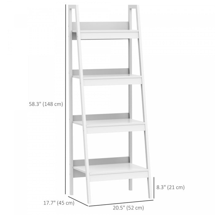 HOMCOM Set of 2, 4 Tier Ladder Shelf Bookcase, Multifunctional Display Rack
