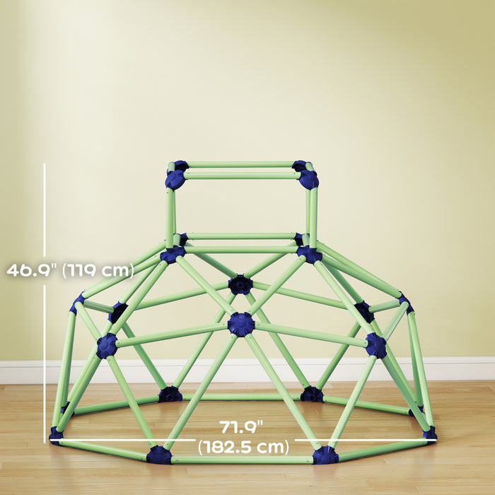 Qaba Climbing Dome, 6FT Geometric Dome Climber, Indoor Outdoor Jungle Gym Playground for Kids 3-8, UV Resistant, Waterproof, Gift for Boys Girls, Green