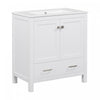 Solstice 60 Inch Single Sink Bathroom Vanity with Soft-Close Doors and Drawer, White | Solstice Meuble-Lavabo Simple 60 po avec Portes et Tiroir a Fermeture Amortie, Blanc