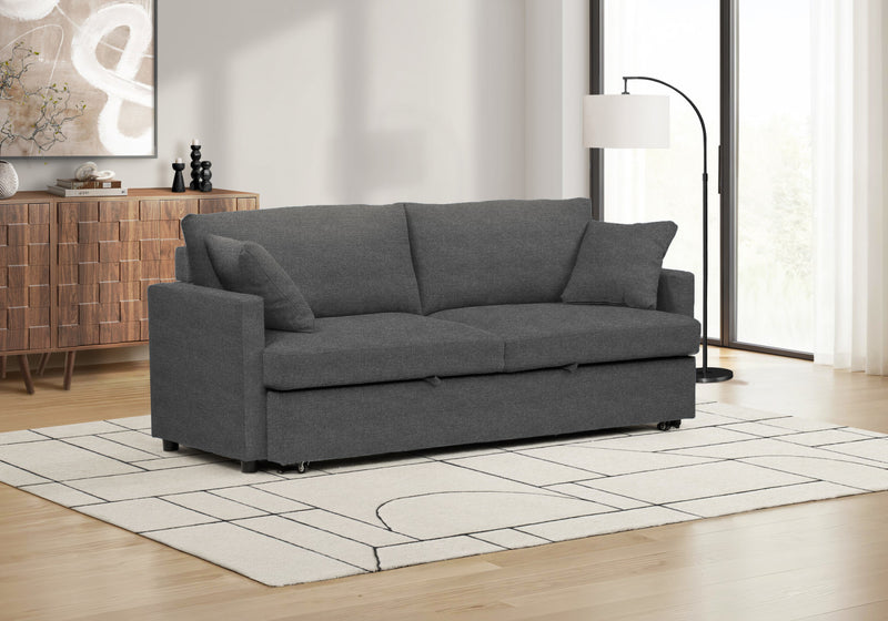 Sleeper Sofa, 78\" Length, Convertible Sofa Bed, Dark Grey Fabric, Contemporary, Modern Sleeper Sofa