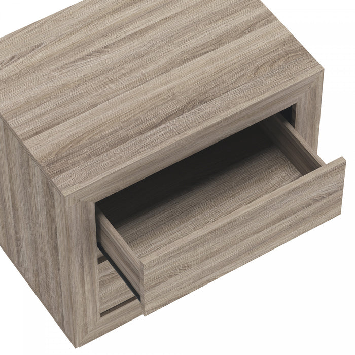 Soren Contemporary 26\" Nightstand in Natural Oak (2-Drawer)