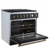 Forno Marco 36-inch Gas Range, Black ,4.32 cu.ft - FFSGS6277-36BLK | Cuisiniere a gaz Marco 36 pouces noire, 4,32 pi³ – FFSGS6277-36BLK