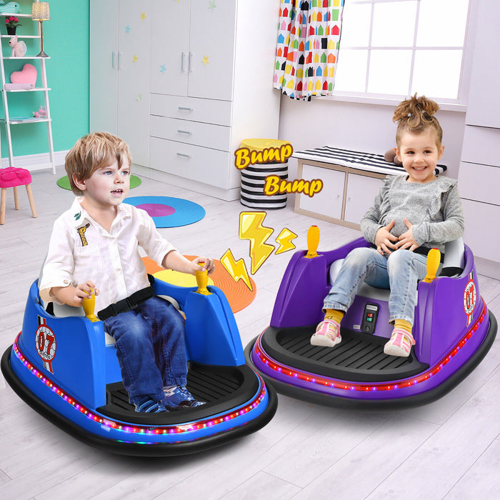 12v Vehicle 360¡a Spin Race Toy Kids Ride On Bumper Car W/ Remote Control Purple