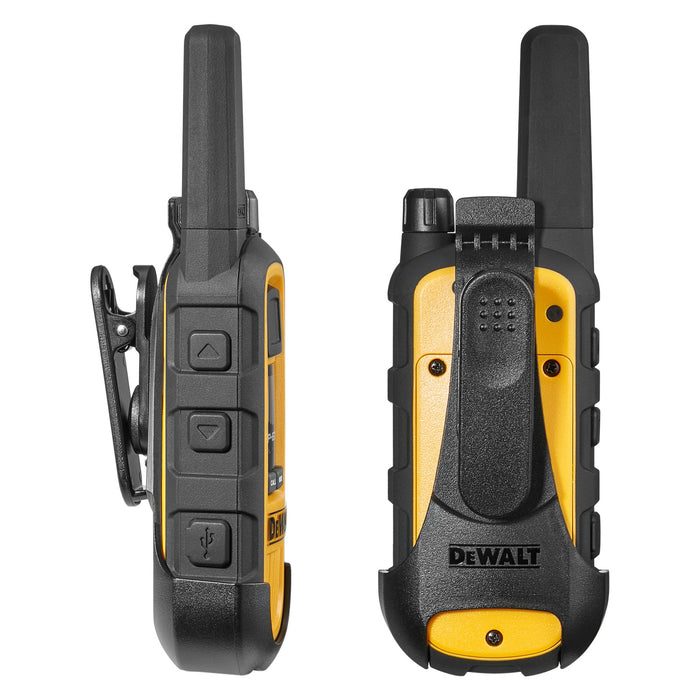 2 Dewalt Dxfrs800 Walkie Talkies - 2 Watt, Heavy Duty, 22 Channel Long Range Two Way Radios