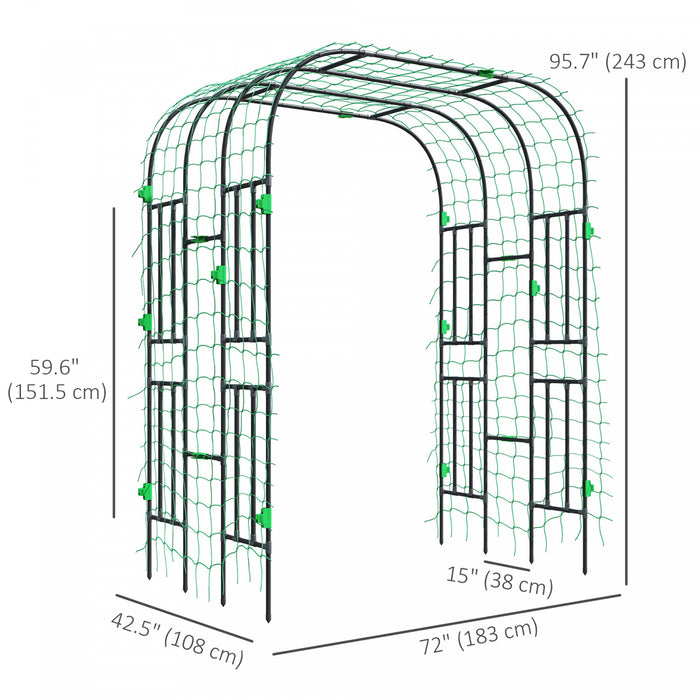 Outsunny 8 Ft Tall Garden Arch Trellis For Climbing Plants Outdoor