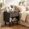 HOMCOM Nightstand with Drawer and Open Shelf, Side Table, Black
