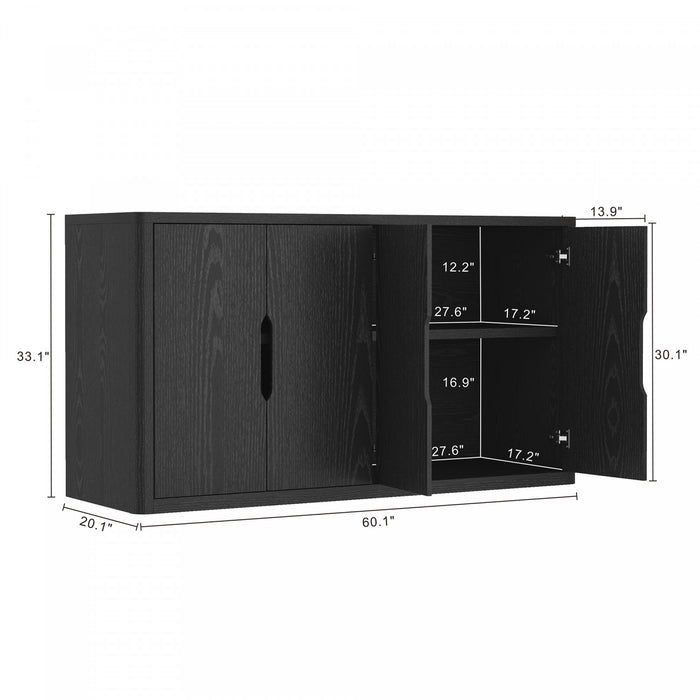 Rivington Modern 60\" Sideboard in Black Buffet
