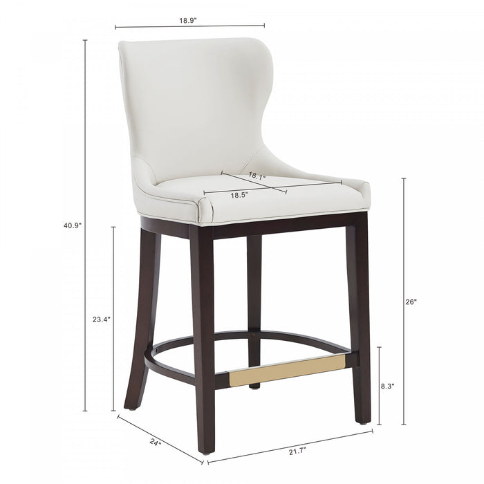 Blair Modern Wood Upholstered Counter Stool in White - Set of 3 Bar Stool