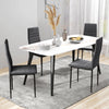 HOMCOM Dining Chairs, Set of 4, Upholstered Accent Chairs, Back, Grey