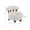 Nube Modern Boucle Accent Chair with Curved Backrest and Four-Leg Design, Off White, Walnut | Nube Fauteuil d'Appoint Moderne en Bouclette a Dossier Courbe et Quatre Pieds, Blanc Casse, Noyer