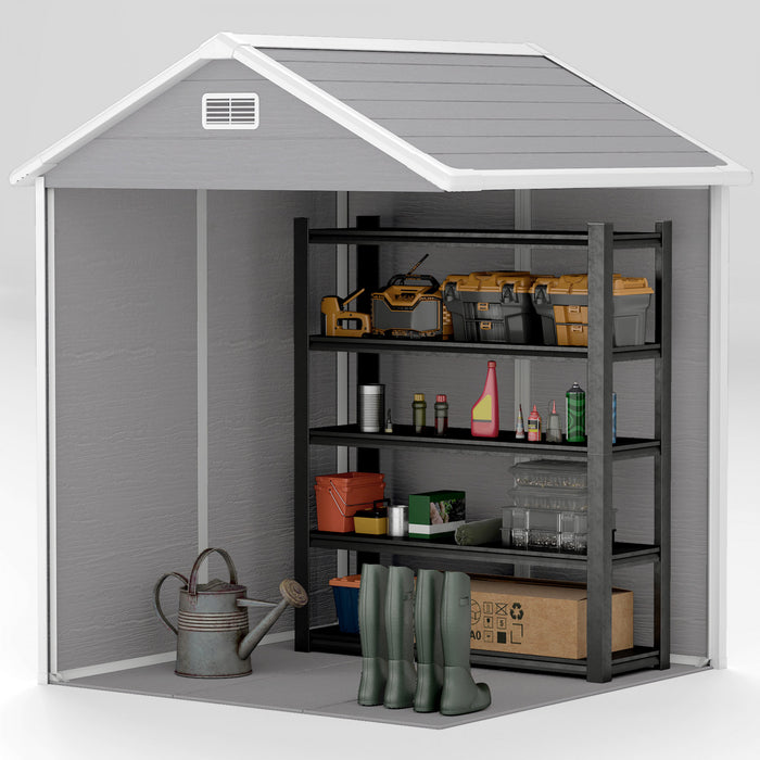 Outsunny 6' X 5' Plastic Storage Shed With Floor, Window, Lockable Doors