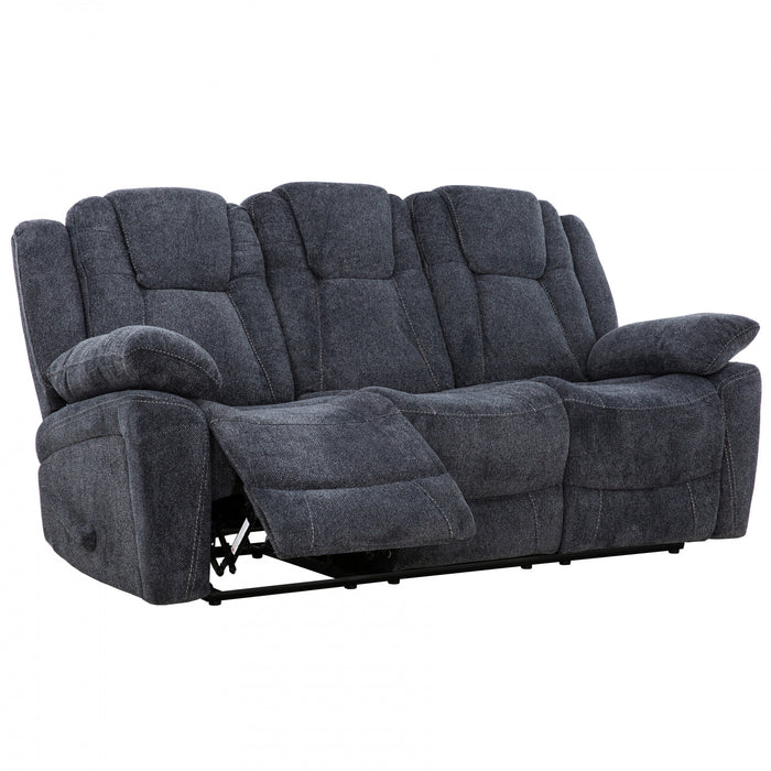 Renner 80 in. Upholstered Manual Reclining Sofa with Lever - Dark Grey