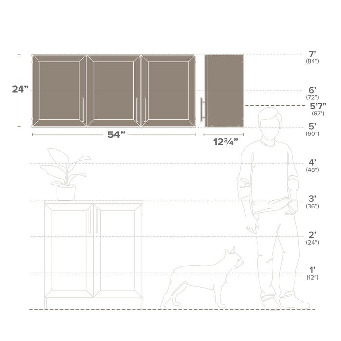 Prepac Elite 54\" Wall Storage Cabinet - White