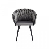Hildy Accent Dining Arm Chair, Dark Grey Velvet (set of 2)