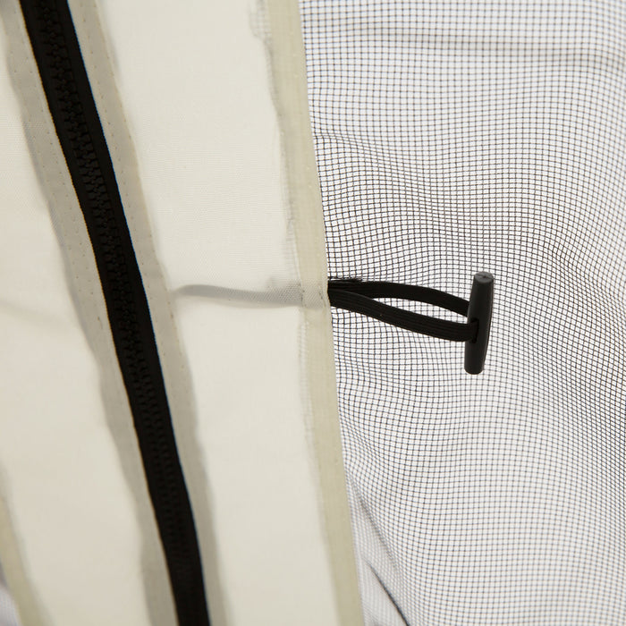 Outsunny Replacement Mosquito Netting For Gazebo 10' X 12' Black Screen Walls For Canopy With Zippers For Parties And Outdoor Activities - Cream White