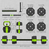 Soozier 6-in-1 Adjustable Dumbbell Set, 66lbs Free Weights Set, Green