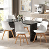 HOMCOM Modern Dining Chairs Set of 6 with PU Leather Cushion, Wood Frame