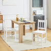 Dining Chairs Set of 2, Kitchen Chair with Slat Back, Pine Wood White