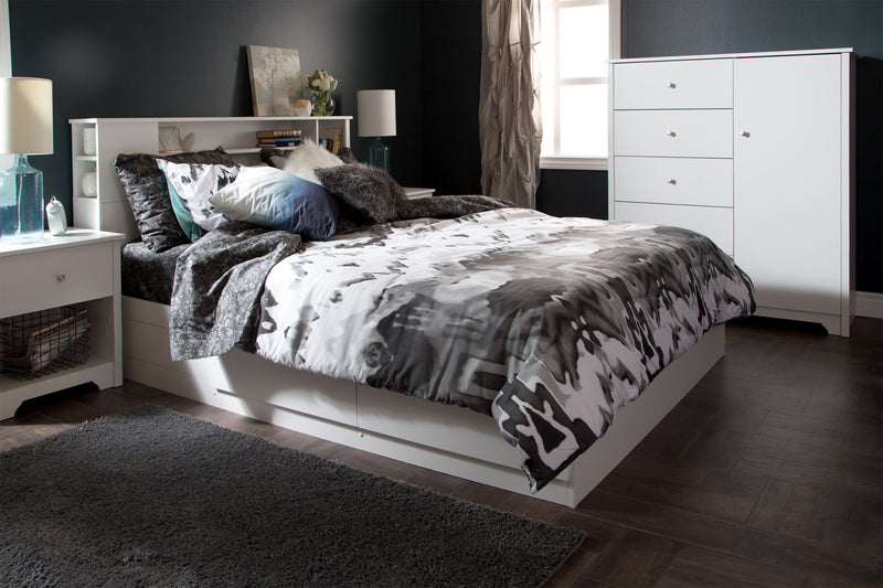 Vito Door Chest With 5 Drawers - Pure White 