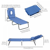 Outsunny Adjustable Outdoor Lounge Chair, Blue